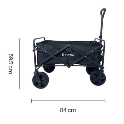 Carro plegable metal con tela negra