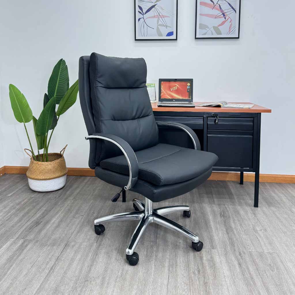 Silla Ejecutiva Vinilo Negro