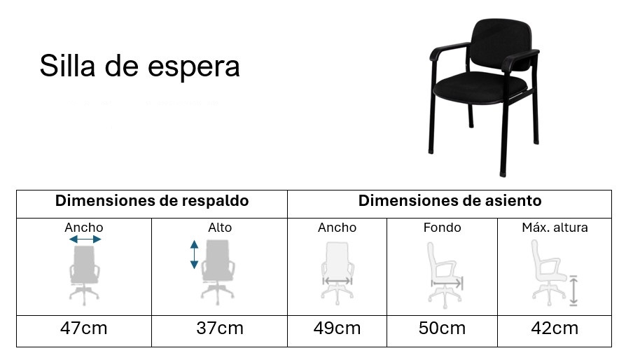 Silla de espera con descansabrazos 