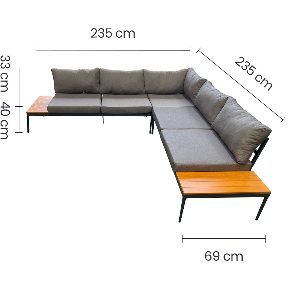 Juego de sala L con mesa