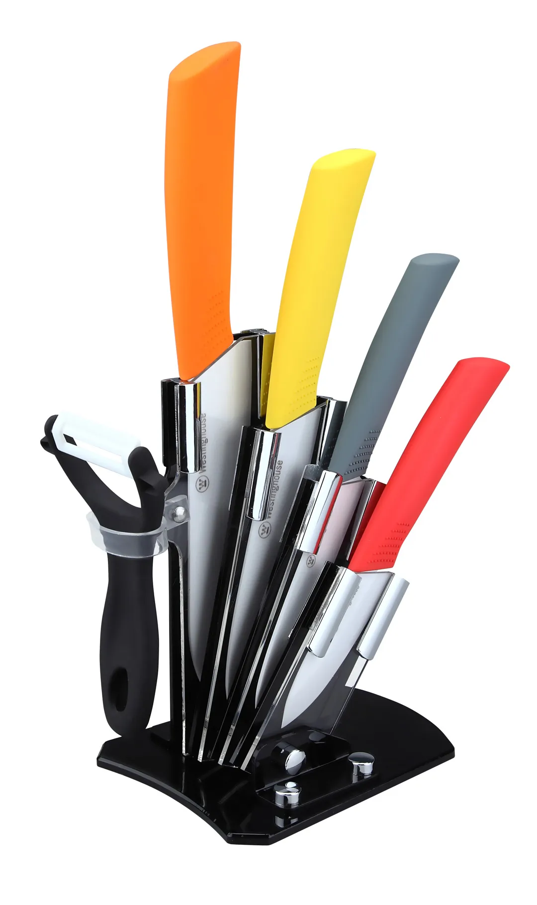 Westinghouse juego de bloques de cuchillos de ceramica mango colorido de agarre suave - WCKFS0001006 - 1