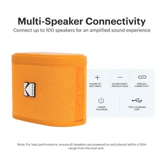 Kodak soundbrix audio portable  5 W color anaranjado B0DQVB3QN5 - 4