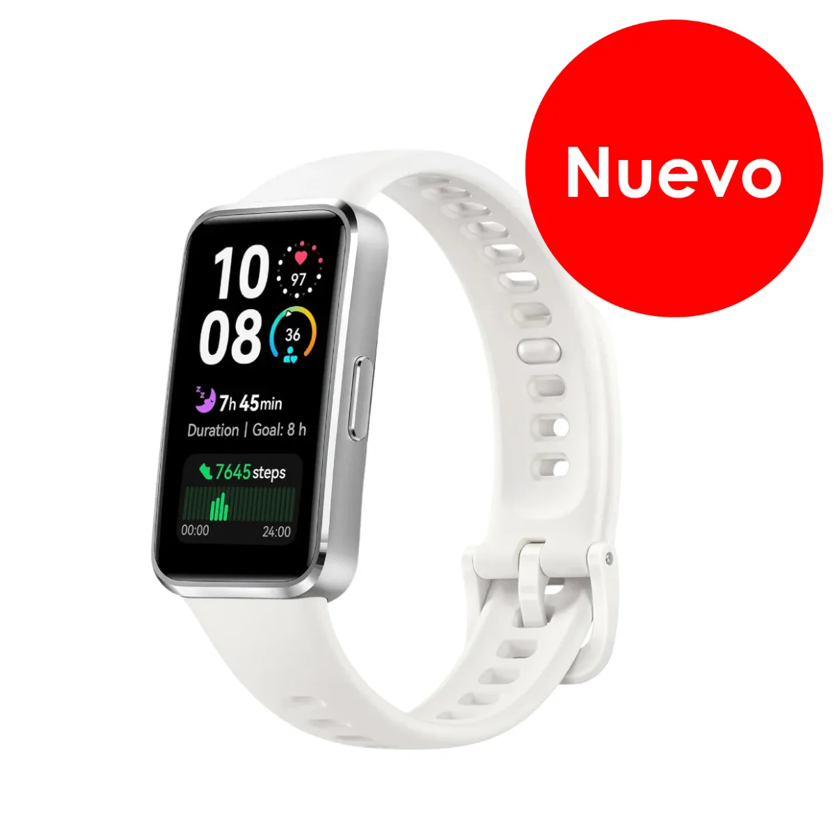 Huawei Band 10 cuerpo metálico blanco 55020EKX - 1