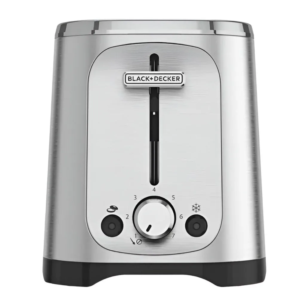 Black + Decker tostador de pan 2 rebanadas 7 niveles plateada - TR1227-0SDLA - 1
