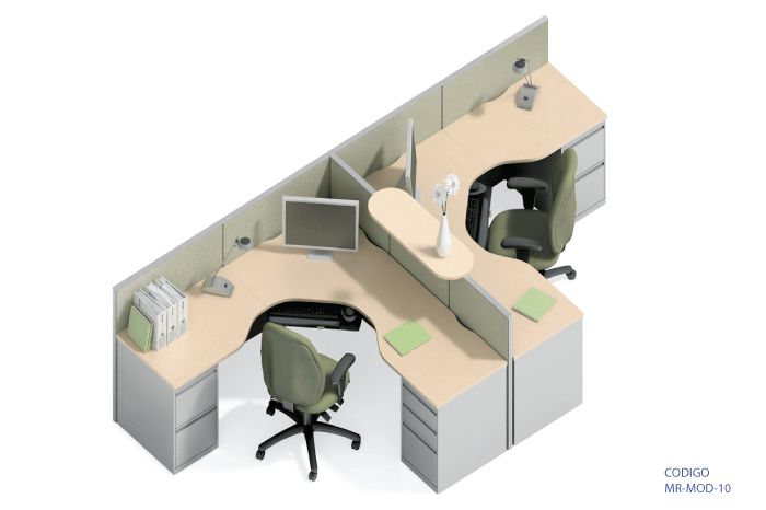 [MR-MOD-10] Estación de trabajo para 1p marca: Muebles Ruiz modelo: MR-M