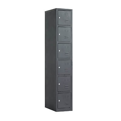 Locker Metálico Tipo Torre de 6 Compartimentos con Aldaba
