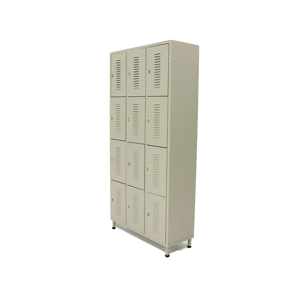 [TK-LK-02] Locker metalico de 12 compartimientos color beige