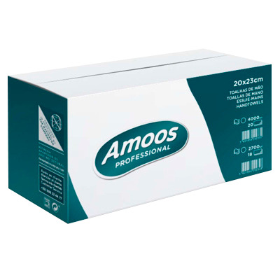 Amoos toalla de manos Interfoliada 21x25 pack 160 unidades cja 20 uds N622500.0