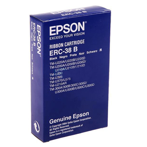 Epson cinta negra para ERC-30/34/38/M 115/119/133/TM-200/300/U200/U210/U220/U370    ERC38B