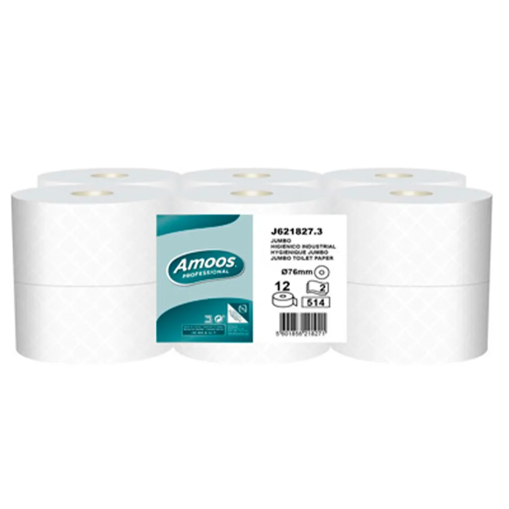 Amoos papel higienico jumbo doble hoja 180m pack 12 rollos J621827.3