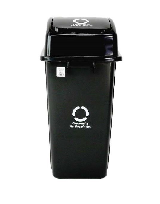 Basurero reciclaje negro
