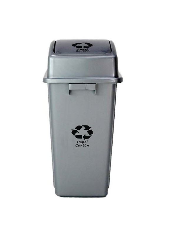 Basurero reciclaje gris