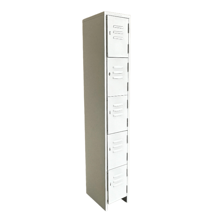 Locker metálico de 5 compartimentos con aldaba para candado
