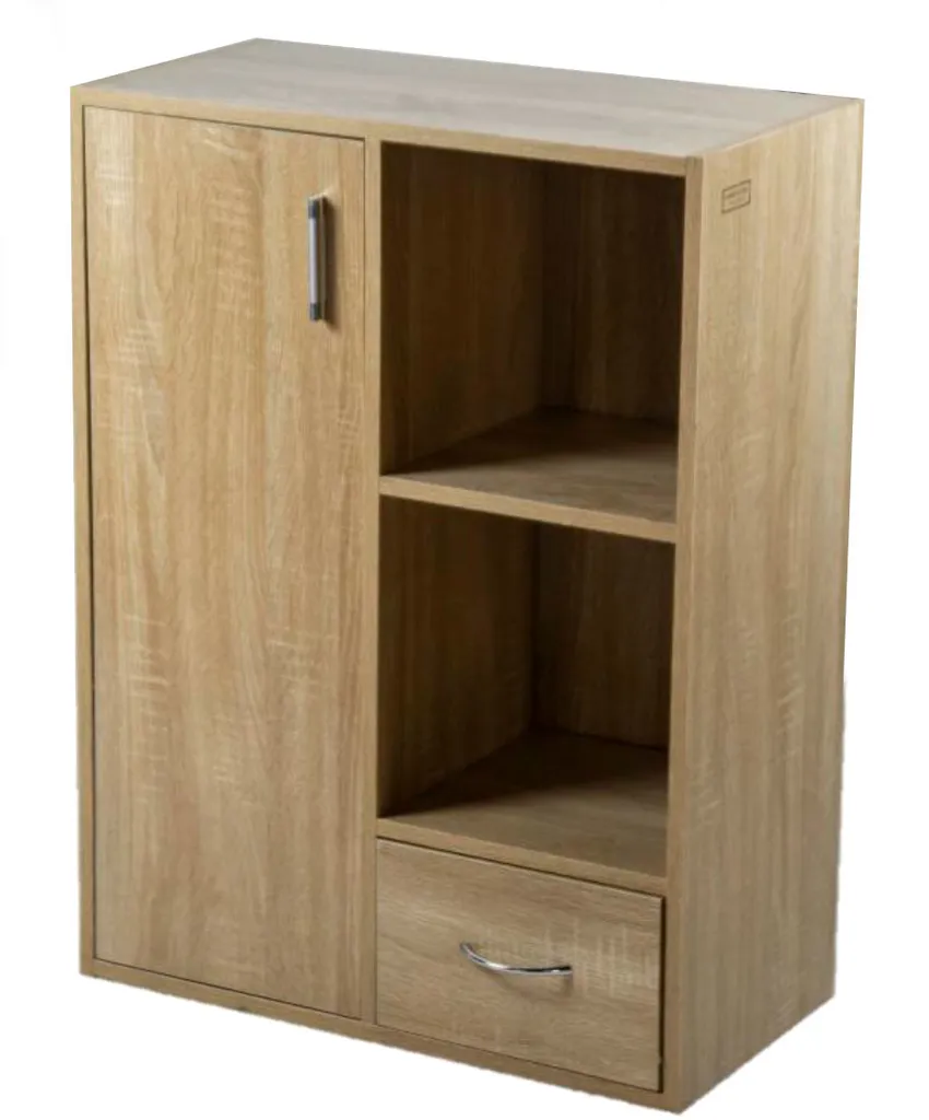[DTF-KN00042] Kenneth Cole librero 1 puerta 1 gaveta 2 cubos roble- An 60 x Al 80 x Pr 30 cm-KCWD20220513-O