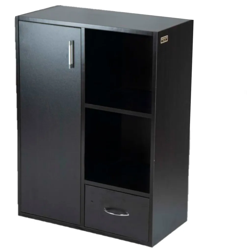 Kenneth Cole librero 1 puerta 1 gaveta 2 cubos cafe oscuro -An 60 x Al 80 x Pr 30 cm-KCWD20220513-B