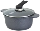 Westinghouse caserola de aluminio forjado tapa de  vidrio acabado marmol negro con puntos blancos 24 cm- WCCC2008024CMG