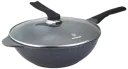 Westinghouse wok de aluminio forjado con tapa de vidrio acabado marmol negro con puntos blancos 32 cm - WCCW2008032CMG