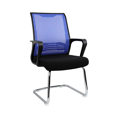 [MR-SI-124-AZ] Silla de espera con brazo de malla (Azul)