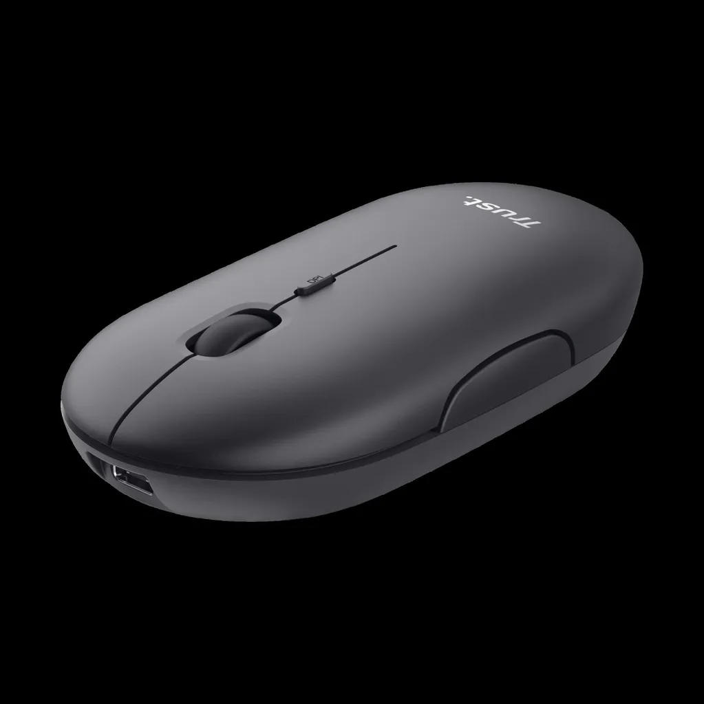 Trust  mouse recargable inalambrico silencioso color negro - 24059