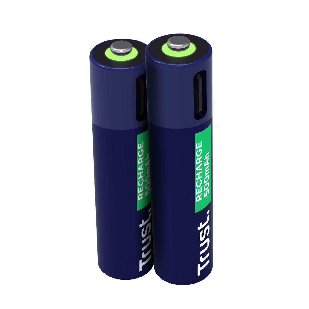 Trust pilas AAA recargables en USB-C azul - 25585