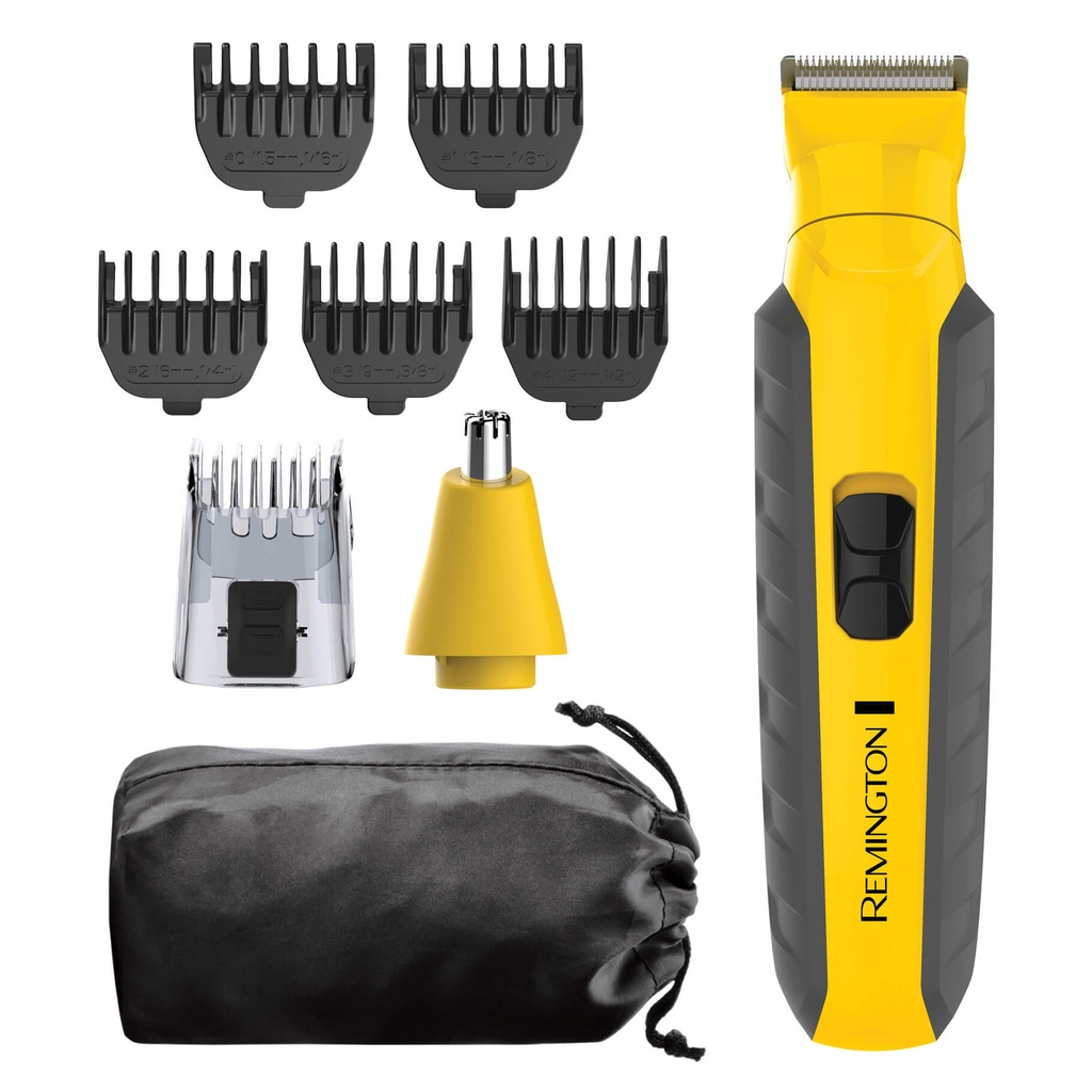 Remington recortadora de barba, bigote, nariz y oidos inalambrica recargable indestructible amarillo - PG6855A-110F