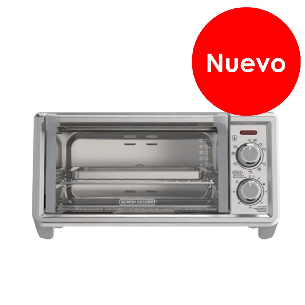 Black+Decker Horno tostador de 4 rebanadas convección natural, TO4120-1SDLA