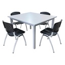 Mesa de comedor institucional para 4 personas