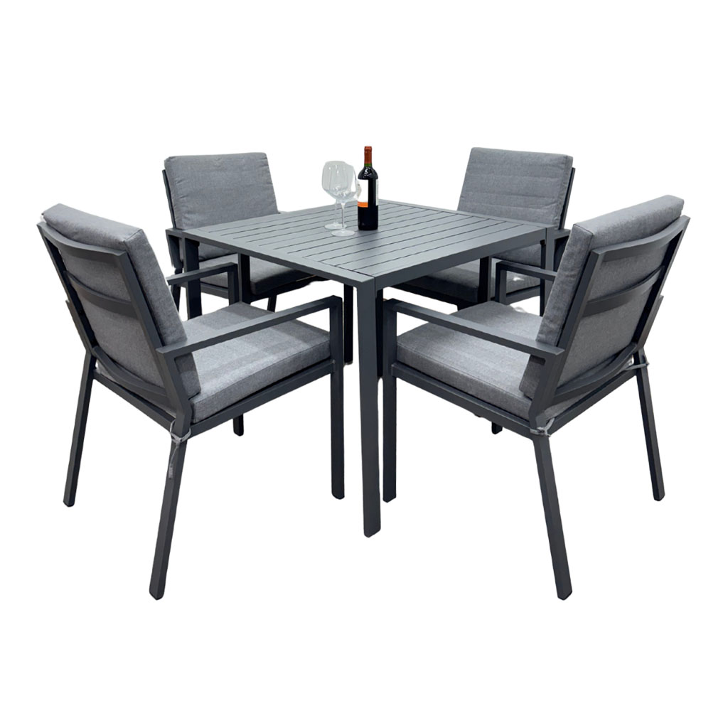 [TK-CM-09] Comedor de aluminio con 4 sillas