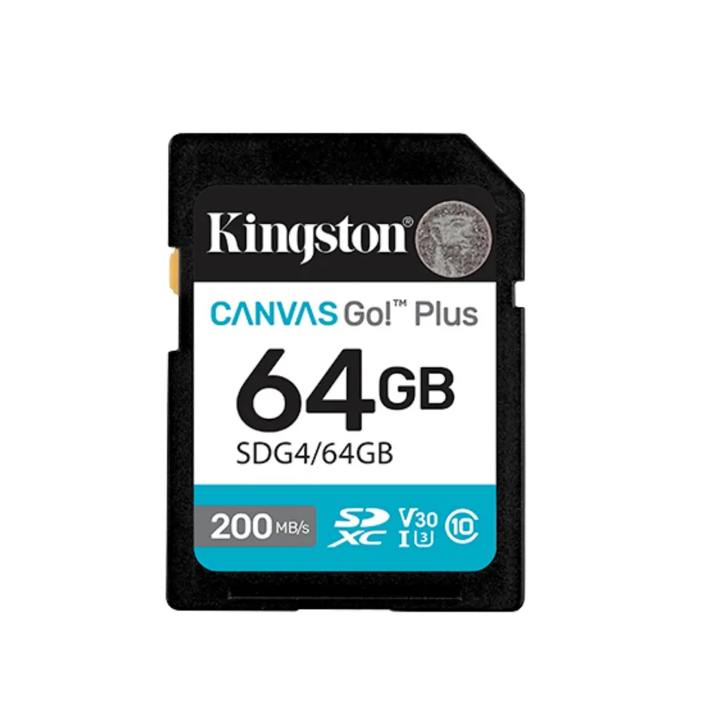 [DTF-KS00238] Kingston tarjeta de memoria sd canvas go plus 200 mbs para DSLRs, camaras milc y video 4K-SDG4/64GB
