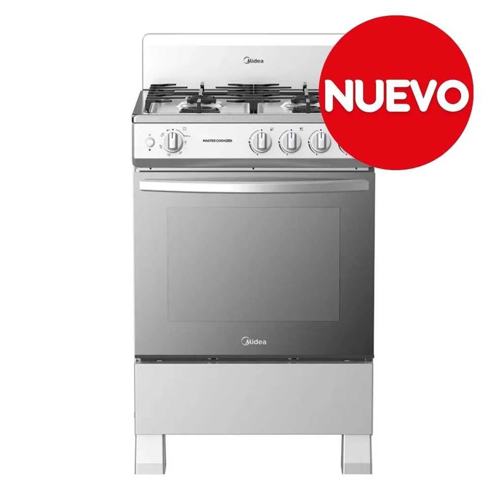 Midea cocina a gas 24 pulgadas 4 quemadores hierro fundido MGS24FS1BIABG