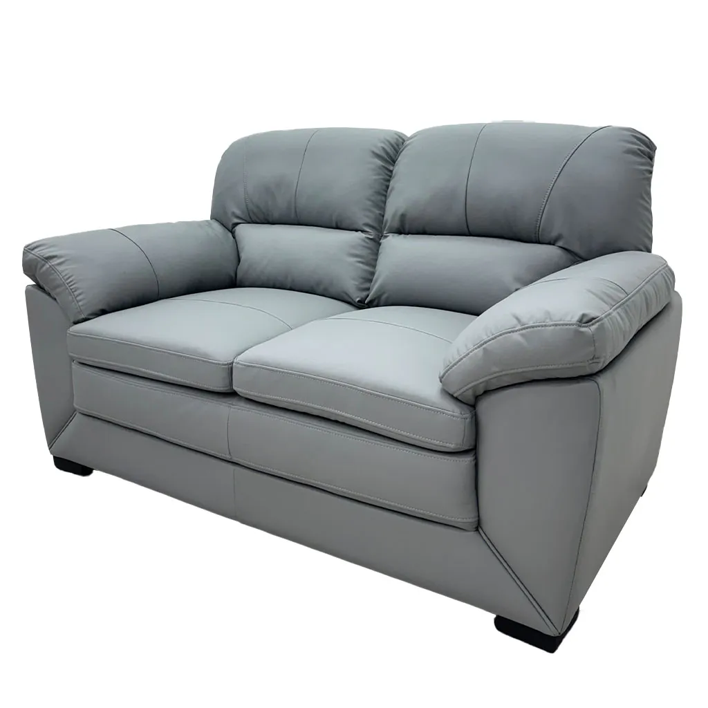 SOFA DOBLE CUERO SINTETICO GRIS