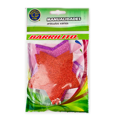 [DTF-BA00383] Barrilito calcomania de foamy estrella fsg005 con pegamento 9.6 cm 10 piezas 3 colores